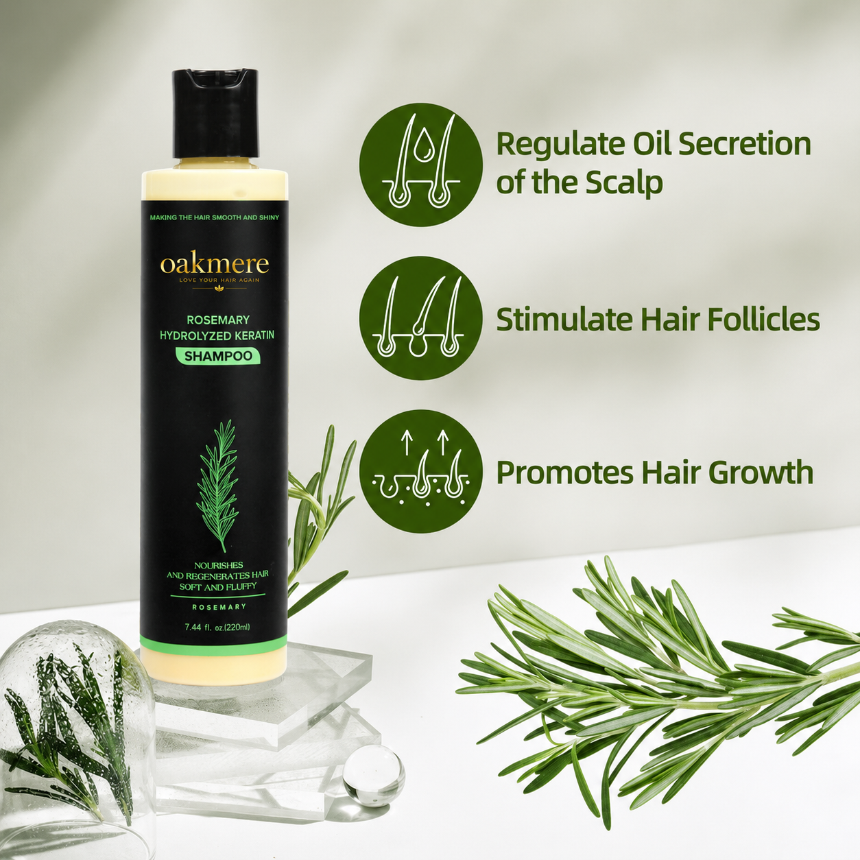 Oakmere® Rosemary Shampoo | Hair Growth & Scalp Treatment