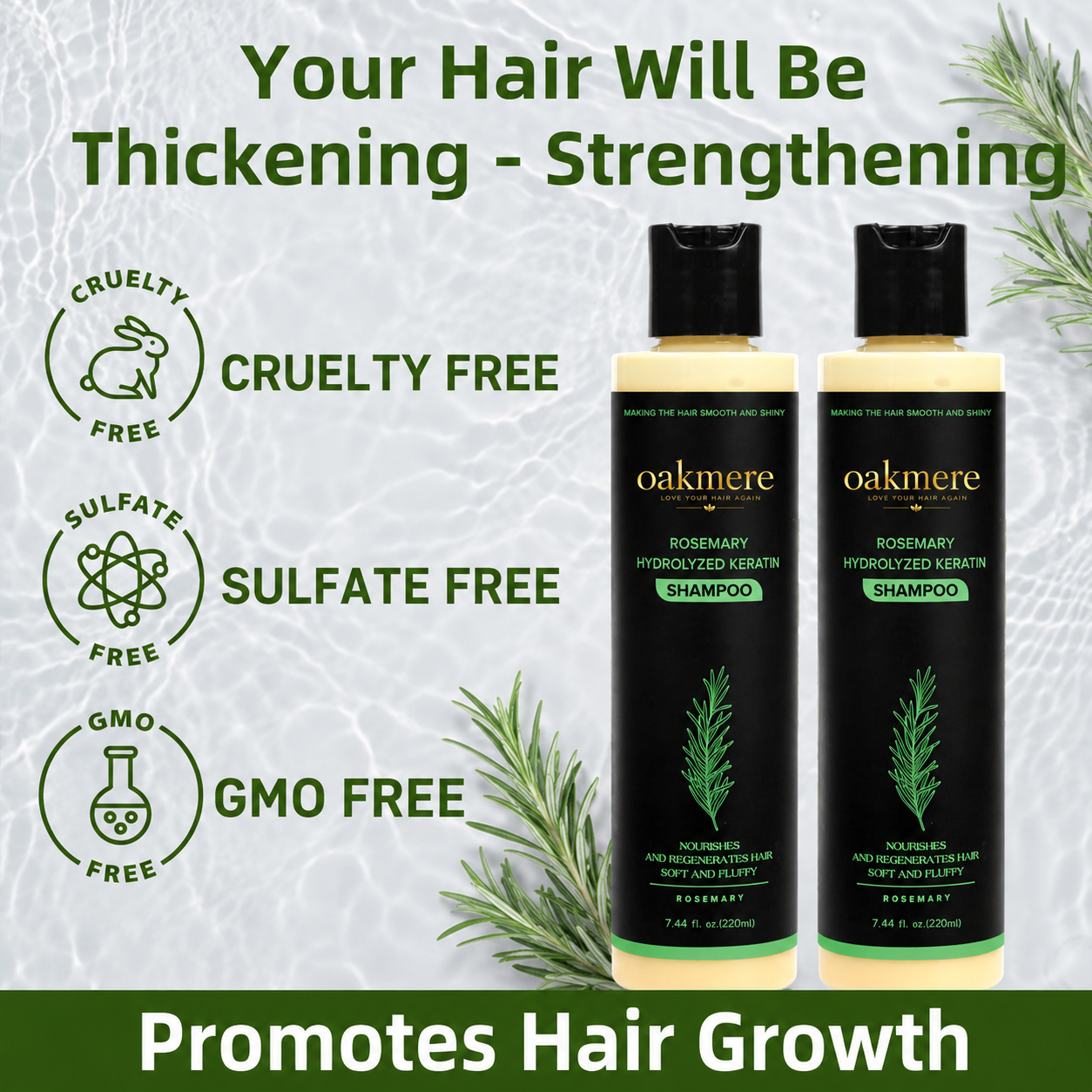 Oakmere® Rosemary Shampoo | Hair Growth & Scalp Treatment