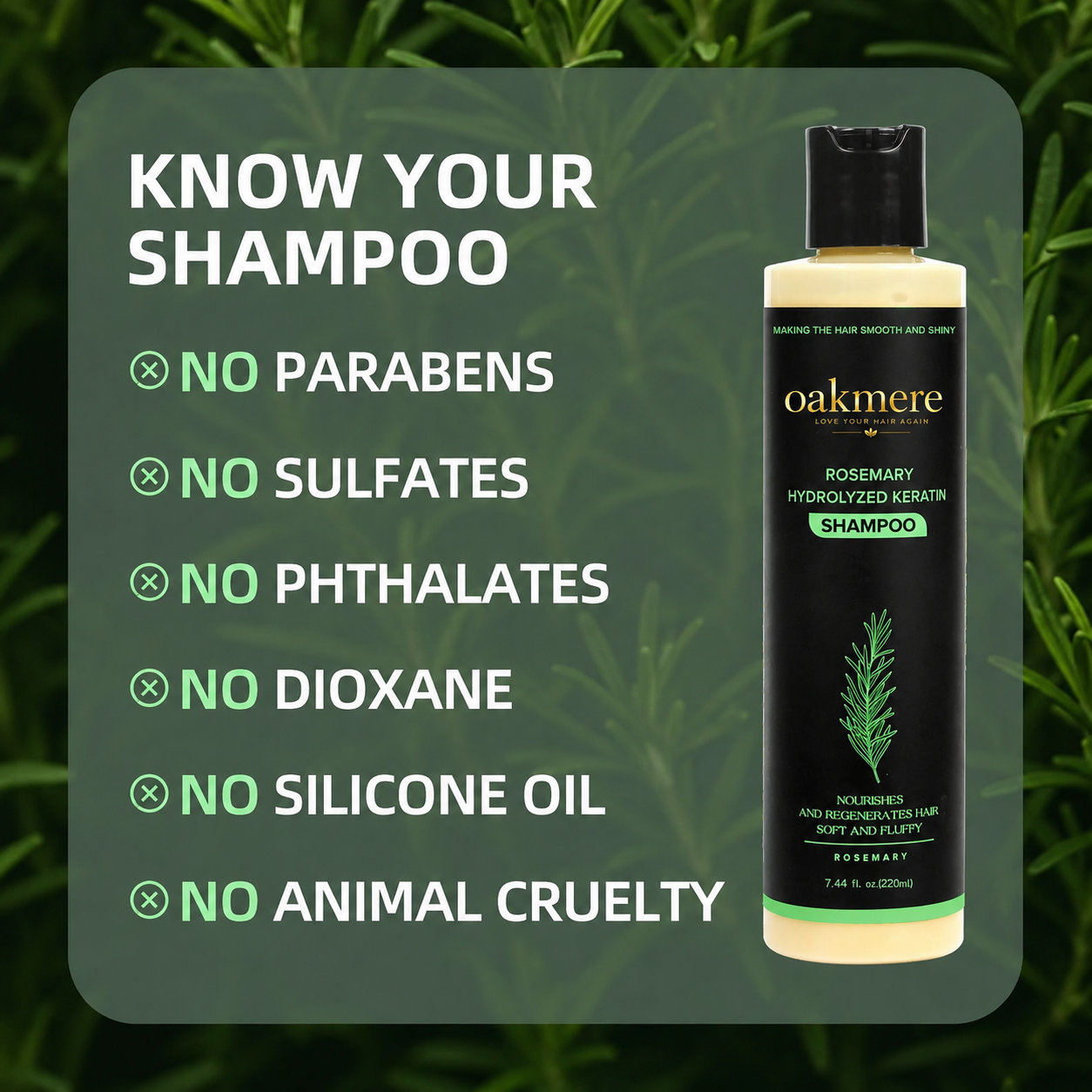 Oakmere® Rosemary Shampoo | Hair Growth & Scalp Treatment